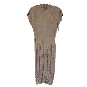 Vtg MICHELLE STUART Women Dress 12 NWT Champagne Paisley 80s Pretty in Pink Vibe
